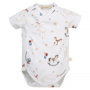 Body niemowlęce z bawełny organicznej YOSOY we wzorze Baby Shower – krótki rękaw, idealny prezent na baby shower.