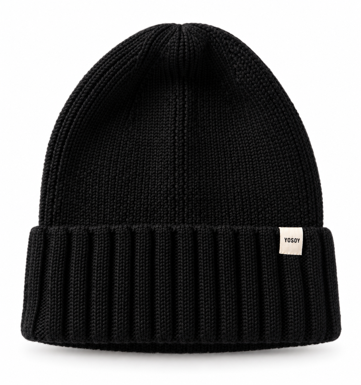 Czapka z wełny merino damska YOSOY Black, 100% wełna merino, rozmiar uniwersalny, nie gryzie