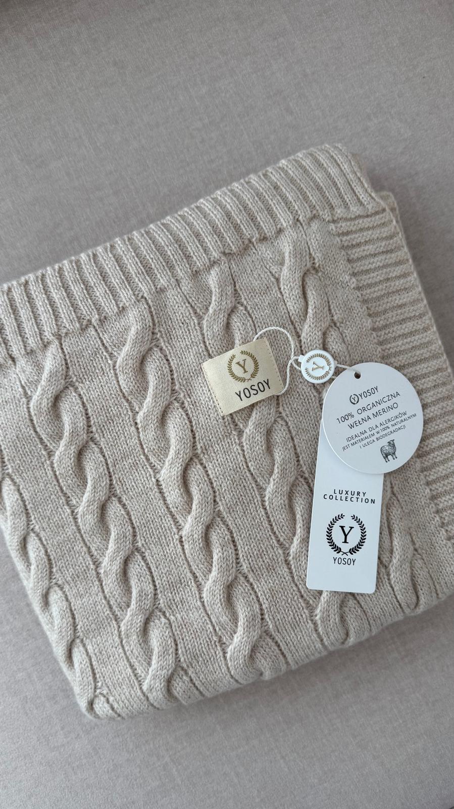 Koc z wełny merino Warkocz