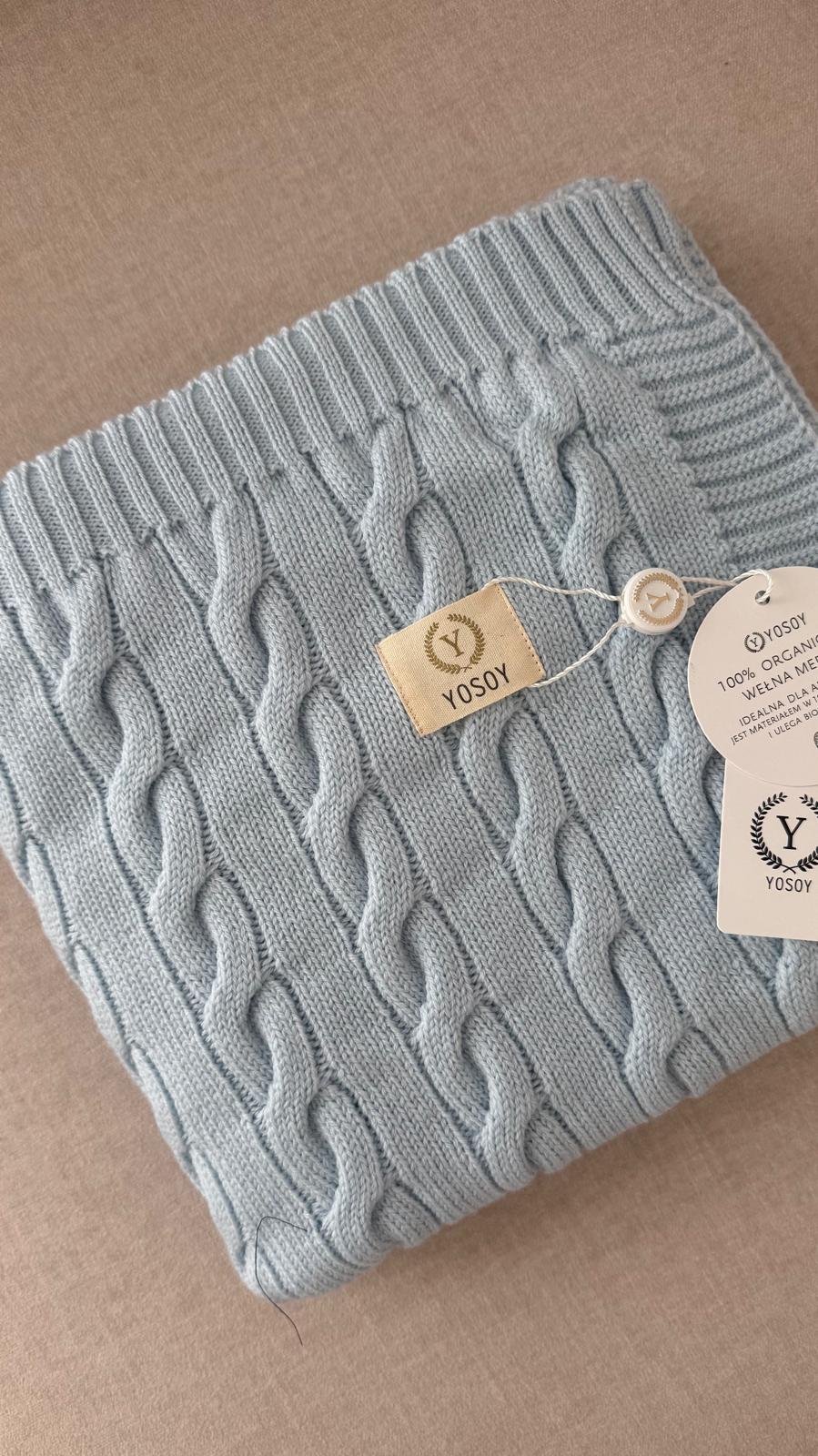 Koc z wełny merino Warkocz