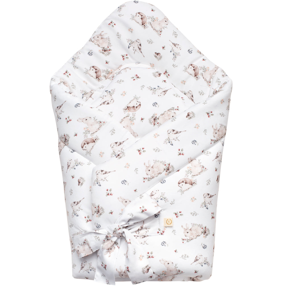 Rożek niemowlęcy bambusowy YOSOY we wzorze Cozy Forest – wiskoza bambusowa, idealny prezent na baby shower.