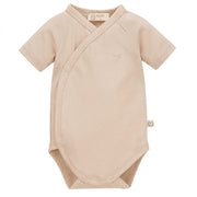 Body niemowlęce bawełniane krótki rękaw Basic YOSOY w kolorze beige – 92% bawełna z elastanem, certyfikat Oeko-Tex Standard 100 klasa I
