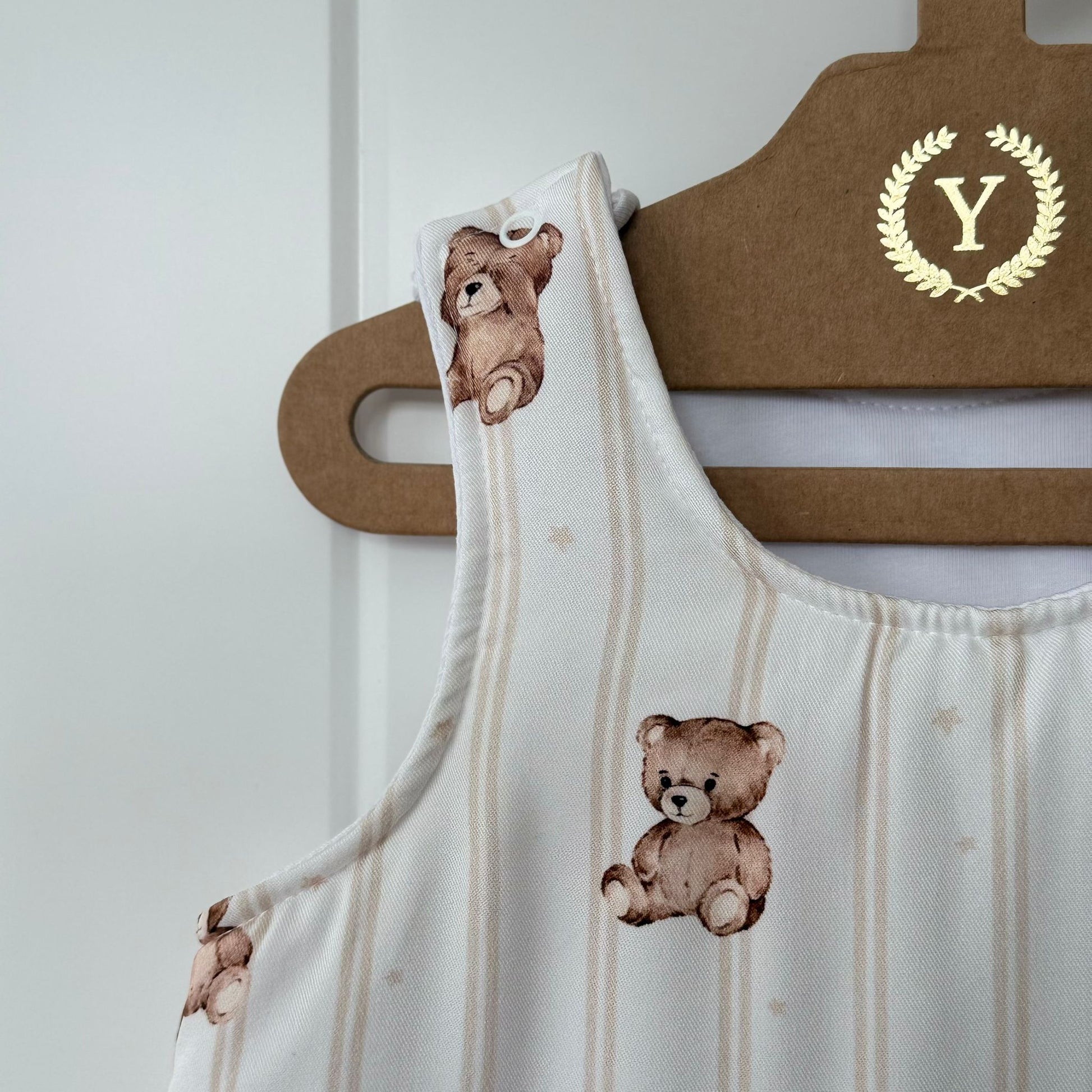 Śpiworek do spania  YOSOY we wzorze Teddy - miękka podszewka z bawełnianej dzianiny