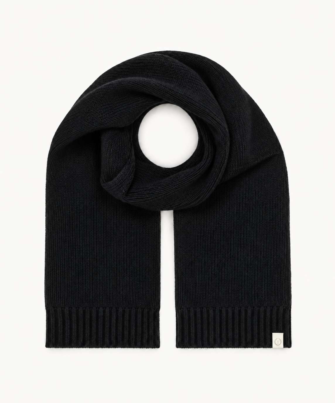 Szalik z wełny merino damski YOSOY Black, długi i miękki, 100% wełna merino, polska produkcja